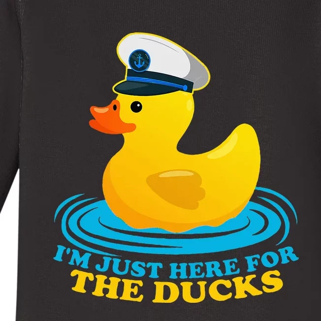 IM Just Here For The Ducks Baby Long Sleeve Bodysuit