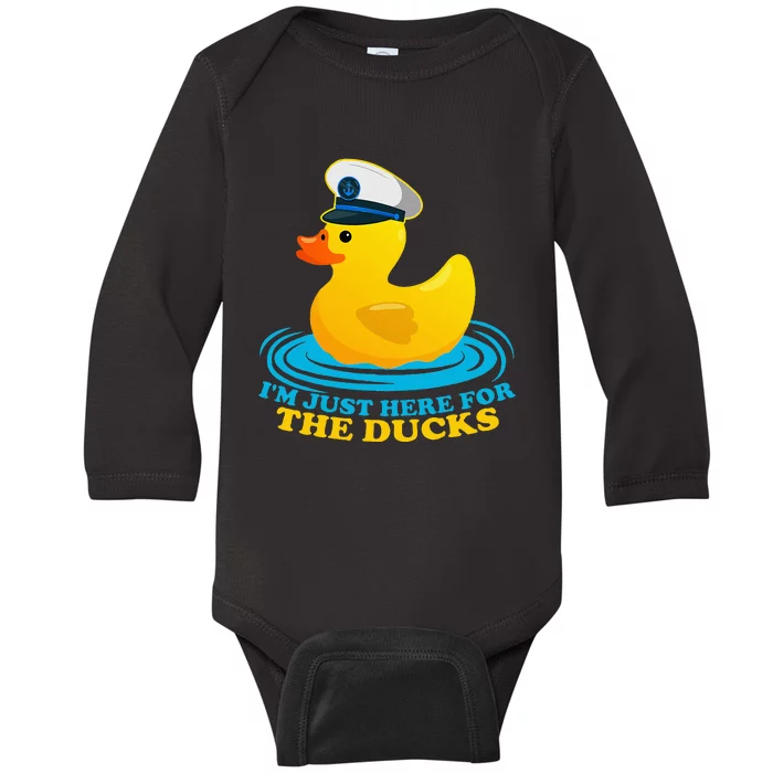 IM Just Here For The Ducks Baby Long Sleeve Bodysuit