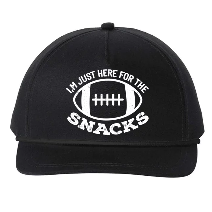 I'm Just Here For The Snacks Funny Football Sports Gift Snapback Five-Panel Rope Hat