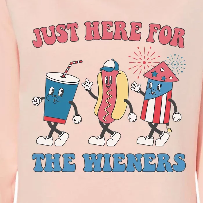 IM Just Here For The Wieners Lovers 4th Of July Party Womens California Wash Sweatshirt