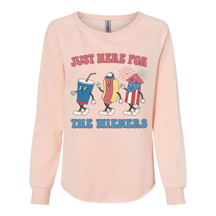 IM Just Here For The Wieners Lovers 4th Of July Party Womens California Wash Sweatshirt