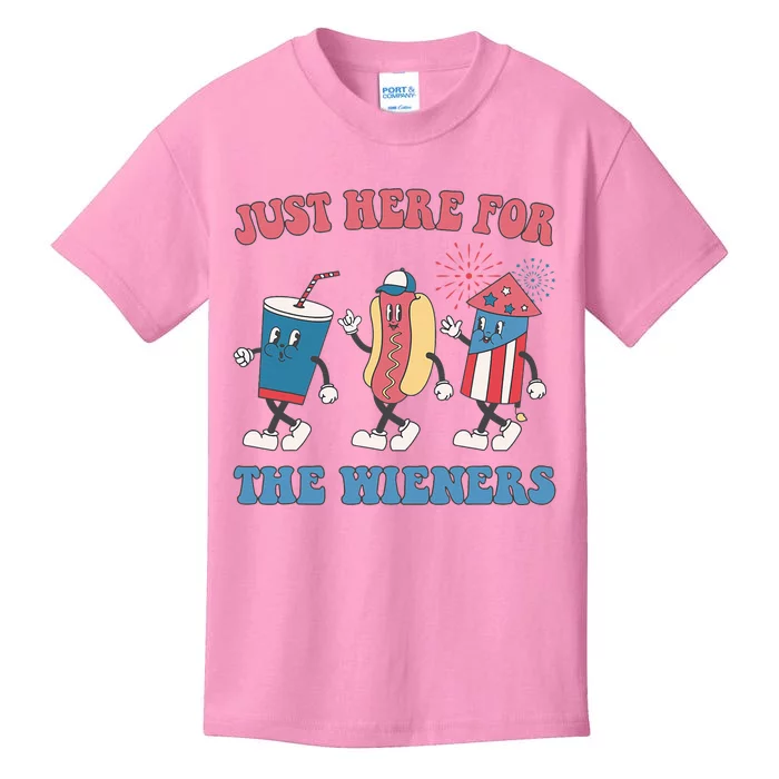 IM Just Here For The Wieners Lovers 4th Of July Party Kids T-Shirt