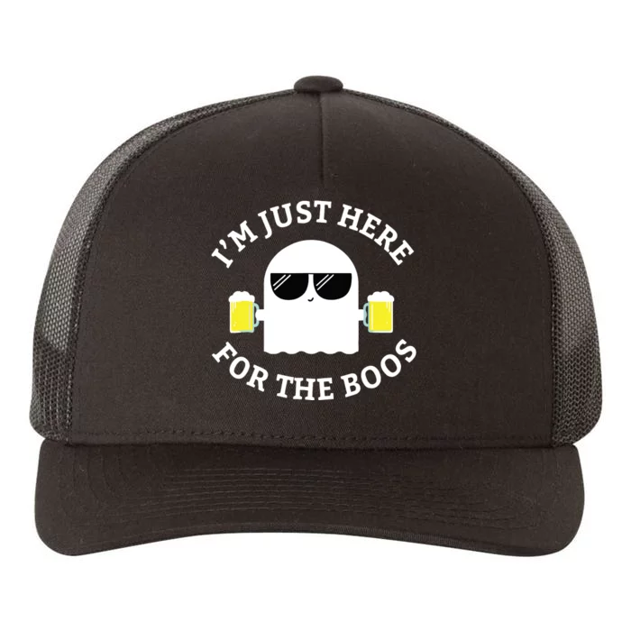 IM Just Here For The Boos Funny Boo Ghost Halloween Yupoong Adult 5-Panel Trucker Hat