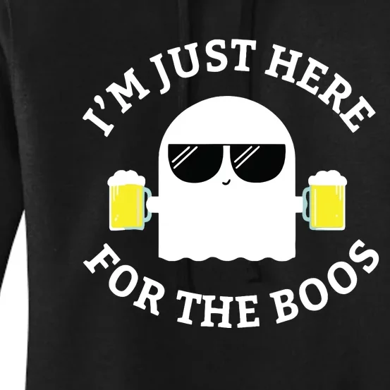 IM Just Here For The Boos Funny Boo Ghost Halloween Women's Pullover Hoodie