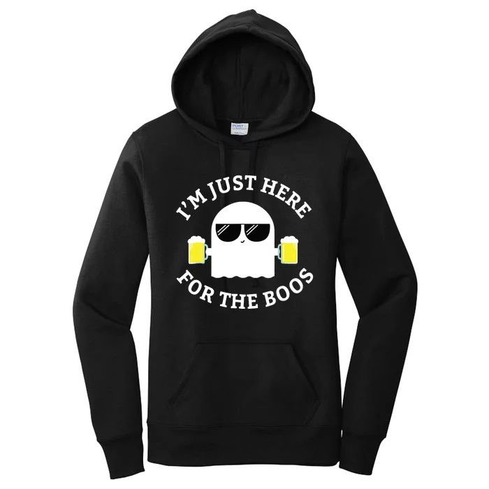 IM Just Here For The Boos Funny Boo Ghost Halloween Women's Pullover Hoodie