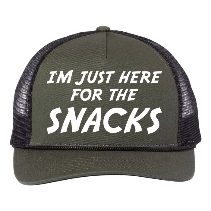 I'm Just Here For The Snacks I Am Just Here For The Snacks Funny Gift Retro Rope Trucker Hat Cap