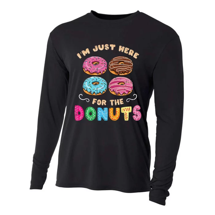 Im Just Here For The Donuts Candy Lover Cooling Performance Long Sleeve Crew