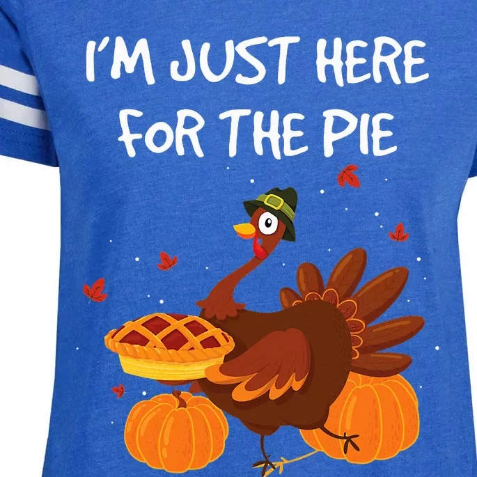 I'm just here for the Pie Funny Thanksgiving Pumpkin Pie Enza Ladies Jersey Football T-Shirt