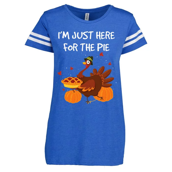 I'm just here for the Pie Funny Thanksgiving Pumpkin Pie Enza Ladies Jersey Football T-Shirt