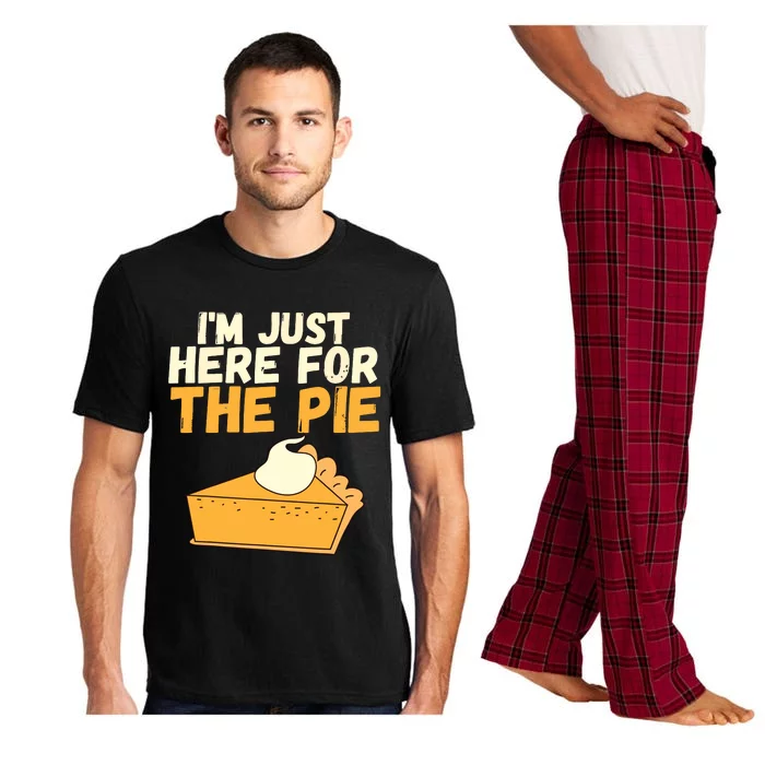 Im Just Here For The Pie Christmas Pumpkin Funny Turkey Day Pajama Set