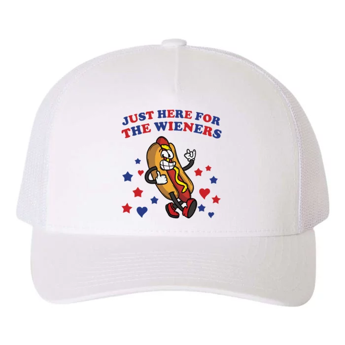 Im Just Here For The Wieners 4th Of July Shirts Yupoong Adult 5-Panel Trucker Hat