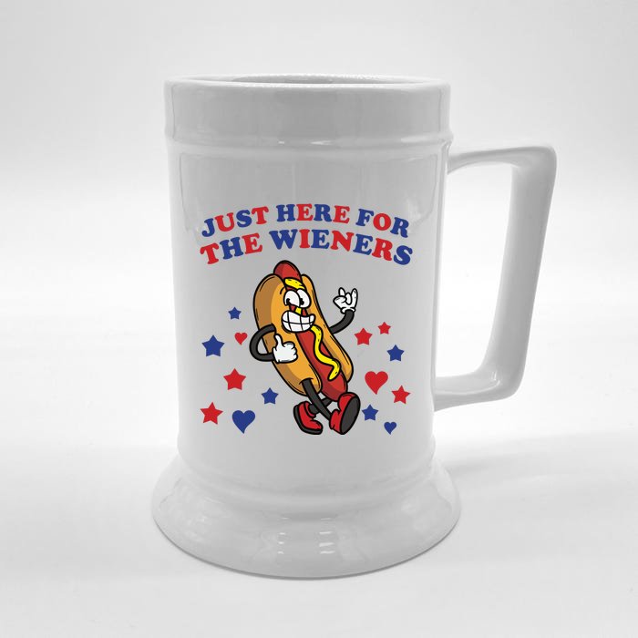 Im Just Here For The Wieners 4th Of July Shirts Front & Back Beer Stein