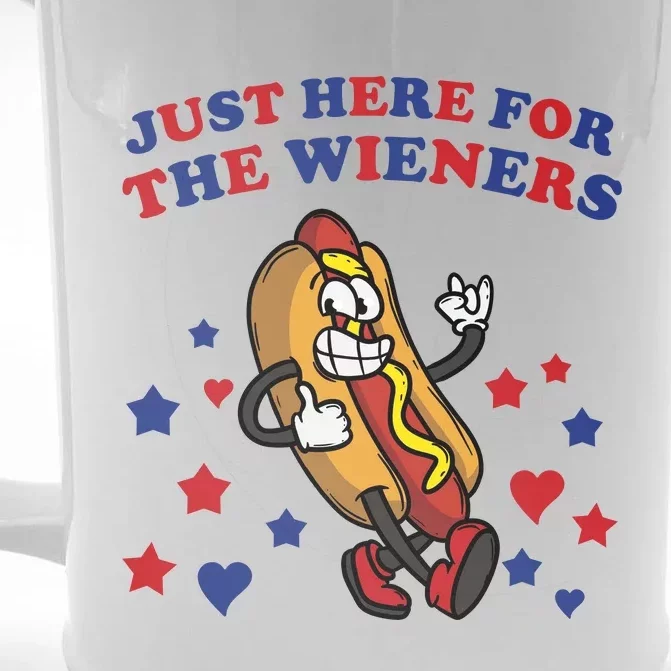 Im Just Here For The Wieners 4th Of July Shirts Front & Back Beer Stein