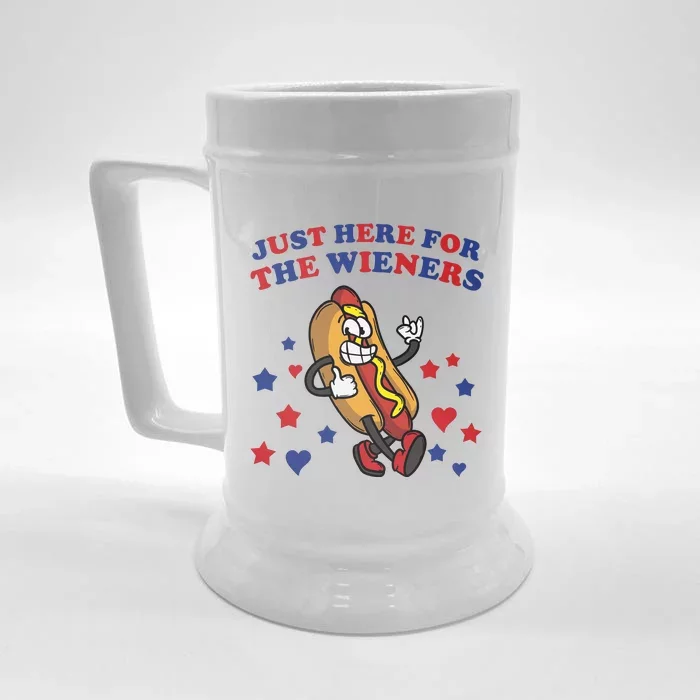 Im Just Here For The Wieners 4th Of July Shirts Front & Back Beer Stein