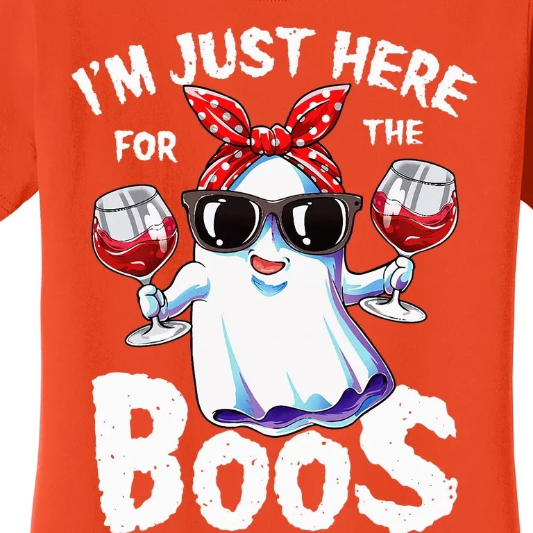 Im Just Here For The Boos Halloween Ghost Cute Funny Women's T-Shirt