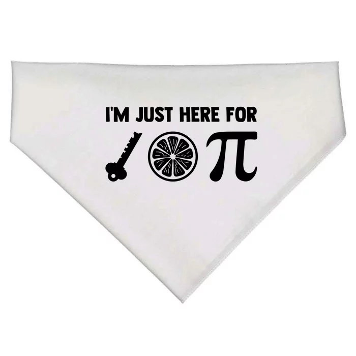 I'm Just Here The Key Lime Pie Or Pi 3 14 Pie Day Gift USA-Made Doggie Bandana