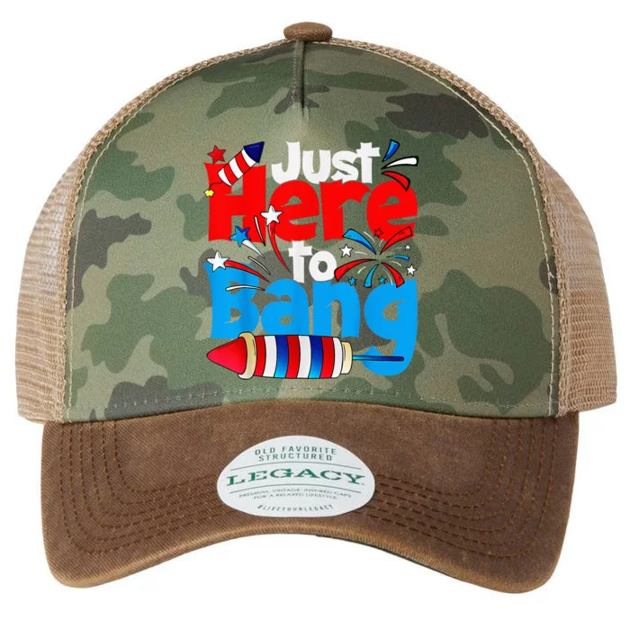 IM Just Here To Bang Funny Fourth Of July 4th Of July Legacy Tie Dye Trucker Hat