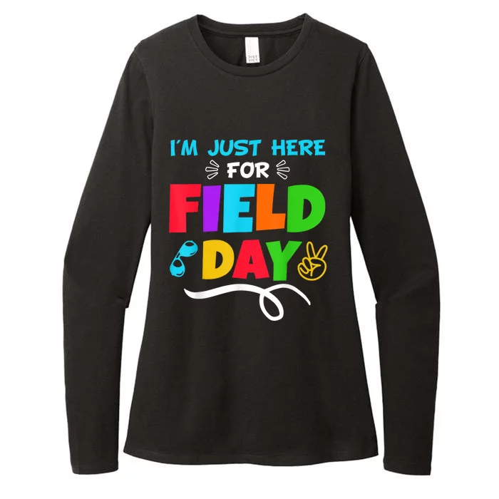 Im Just Here For Field Day Happy First Day Of School Womens CVC Long Sleeve Shirt