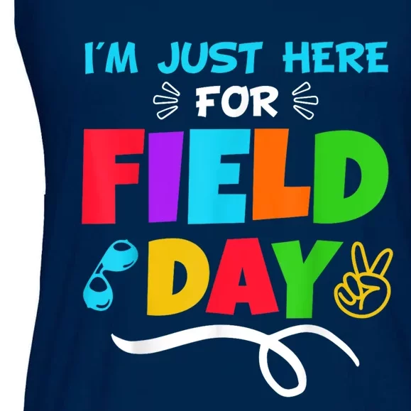 Im Just Here For Field Day Happy First Day Of School Ladies Essential Flowy Tank