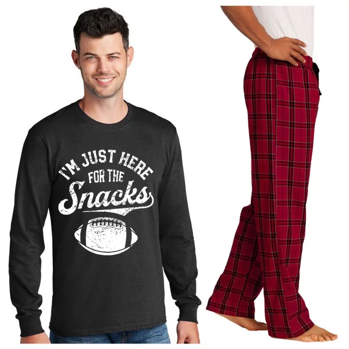 I'm Just Here For The Snacks Funny Fantasy Football League Long Sleeve Pajama Set