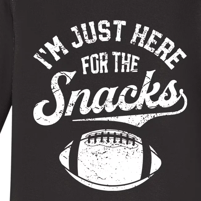 I'm Just Here For The Snacks Funny Fantasy Football League Baby Long Sleeve Bodysuit