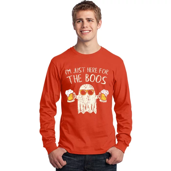 Im Just Here For The Boos Funny Gift Halloween Ghost Tall Long Sleeve T-Shirt