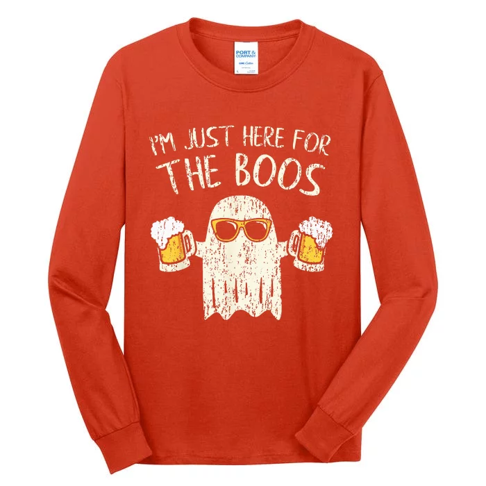 Im Just Here For The Boos Funny Gift Halloween Ghost Tall Long Sleeve T-Shirt