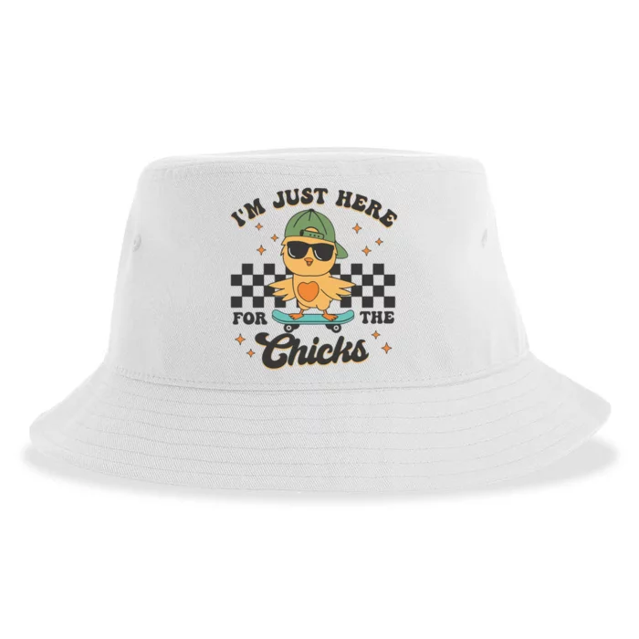 IM Just Here For The Chicks Easter Sustainable Bucket Hat