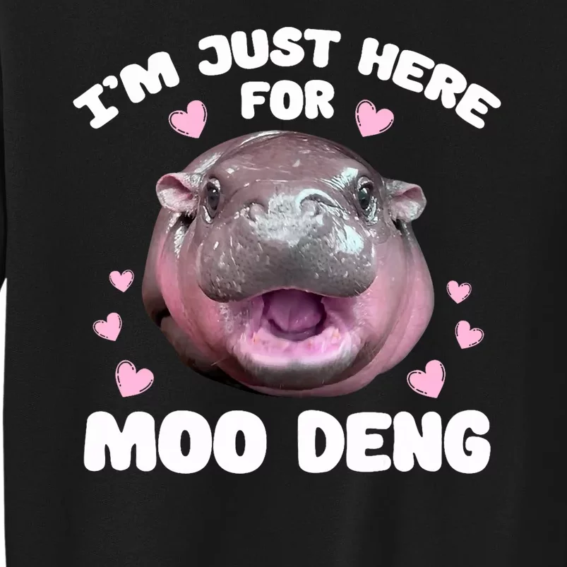 Im Just Here For Moo Deng Cute Baby Hippo Sweatshirt