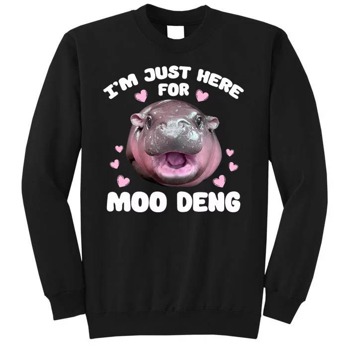 Im Just Here For Moo Deng Cute Baby Hippo Sweatshirt