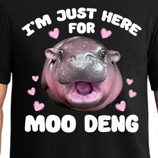 Im Just Here For Moo Deng Cute Baby Hippo Pajama Set