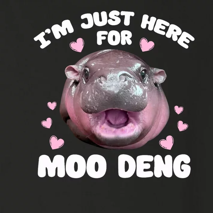 Im Just Here For Moo Deng Cute Baby Hippo Toddler Long Sleeve Shirt