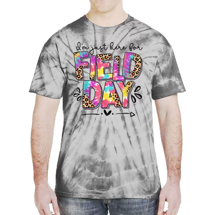 IM Just Here For Field Day Leopard Tie Dye Last Day School Tie-Dye T-Shirt