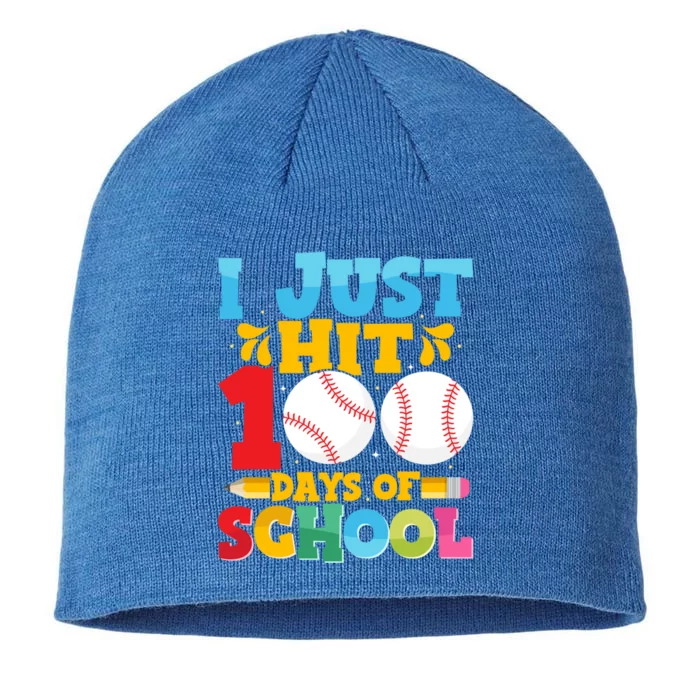 I Just Hit 100 Days Of School Baseball 100th Day Cute Gift 8 1/2in Sustainable Knit Beanie