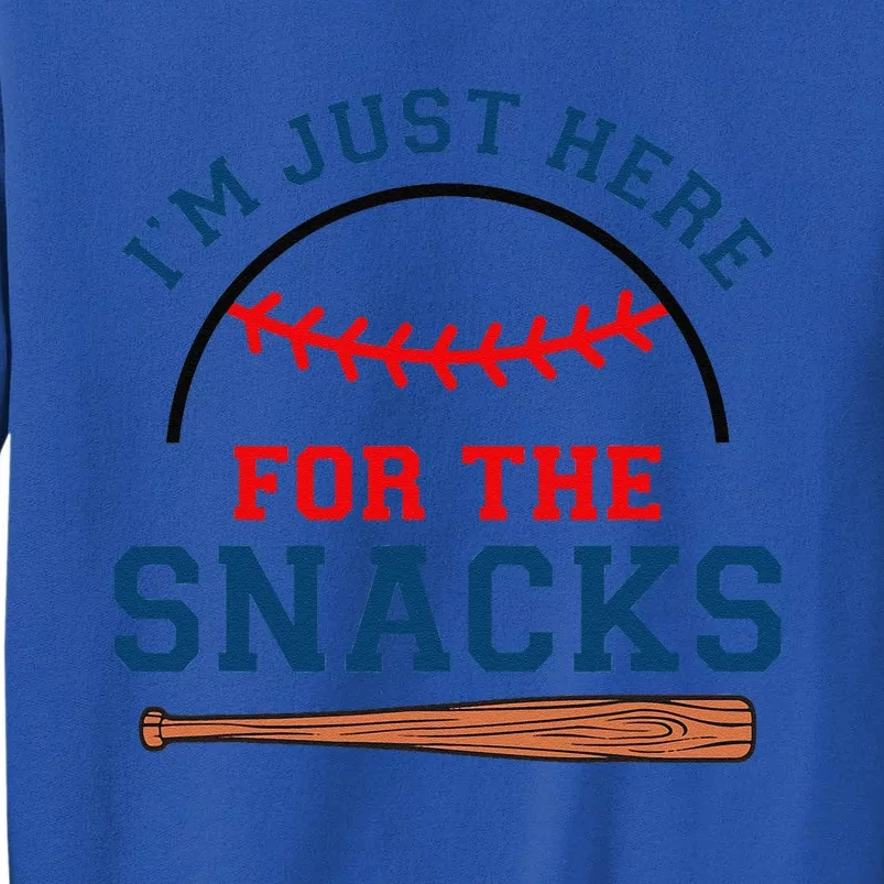 IM Just Here For The Snacks Funny Baseball Season Softball Sweatshirt