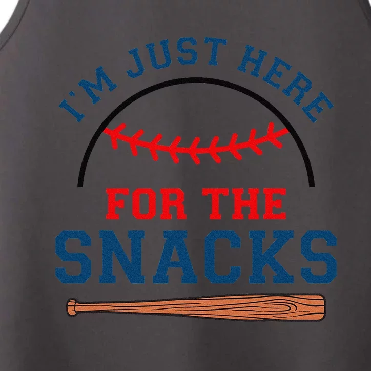 IM Just Here For The Snacks Funny Baseball Season Softball Performance Tank