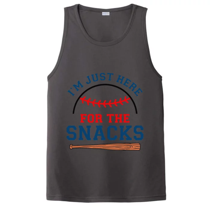 IM Just Here For The Snacks Funny Baseball Season Softball Performance Tank