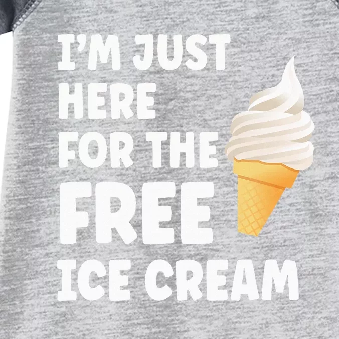 IM Just Here For The Free Ice Cream Funny Cruise 2024 Infant Baby Jersey Bodysuit