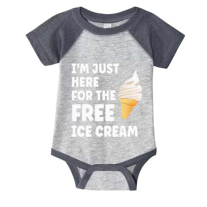 IM Just Here For The Free Ice Cream Funny Cruise 2024 Infant Baby Jersey Bodysuit