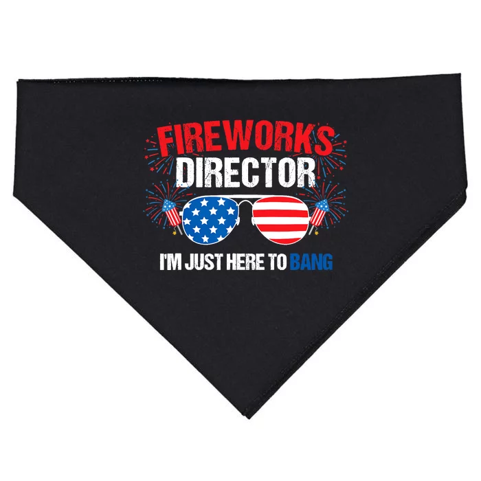 I'm just here to bang Fireworks Director 4th of July USA-Made Doggie Bandana