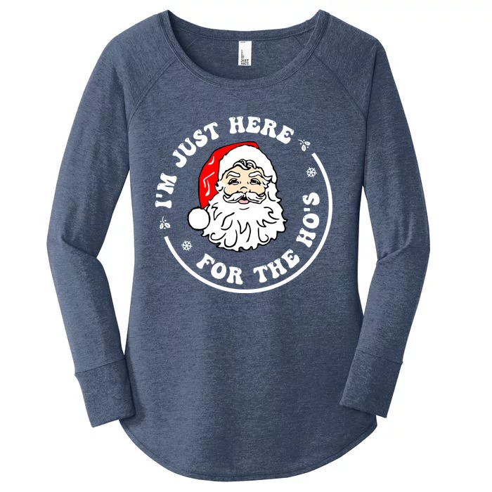 I'm Just Here For The Hos Funny Christmas Santa Xmas Gift Women's Perfect Tri Tunic Long Sleeve Shirt