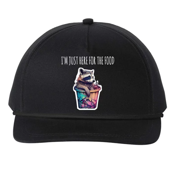 Im Just Here For The Free Food Raccoon Funny Gift Snapback Five-Panel Rope Hat