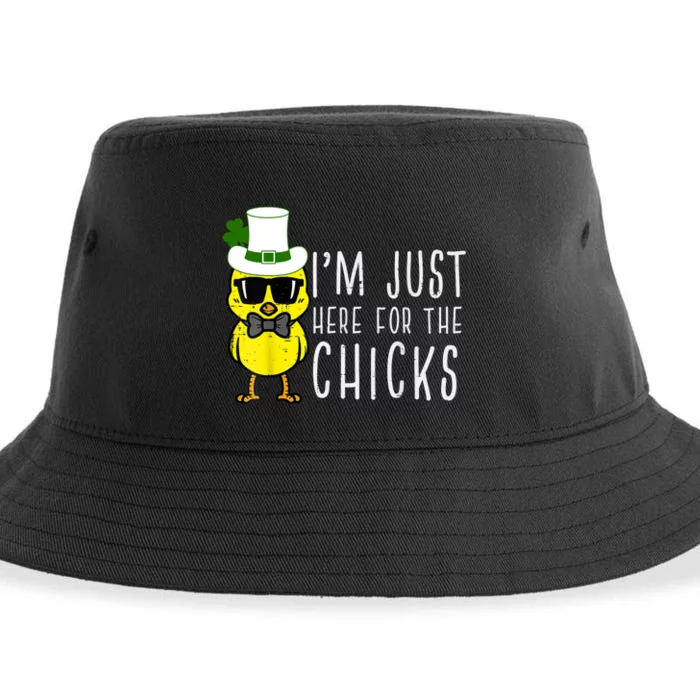 Im Just Here For The Chicks St Patricks Day Sustainable Bucket Hat