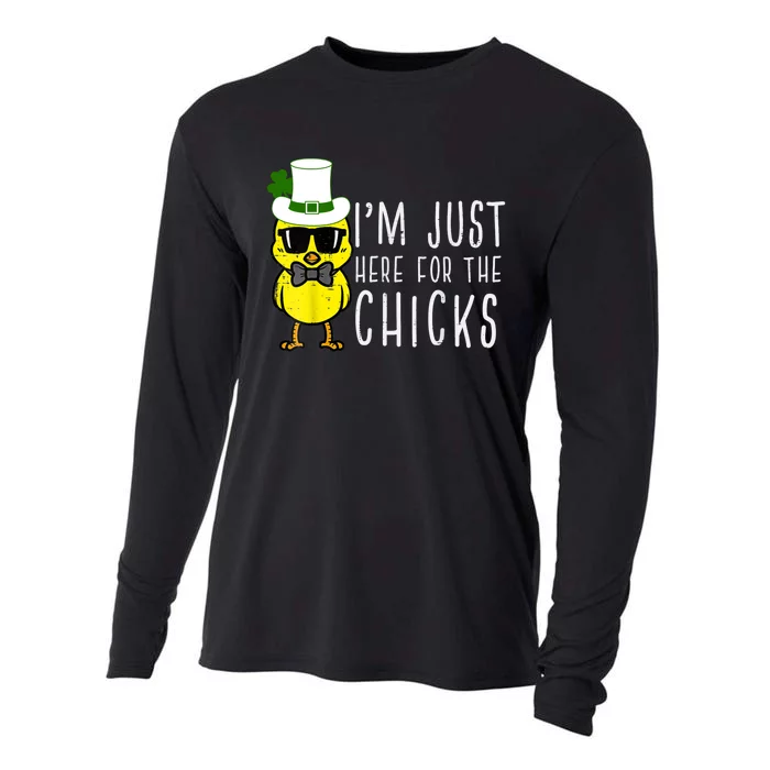 Im Just Here For The Chicks St Patricks Day Cooling Performance Long Sleeve Crew