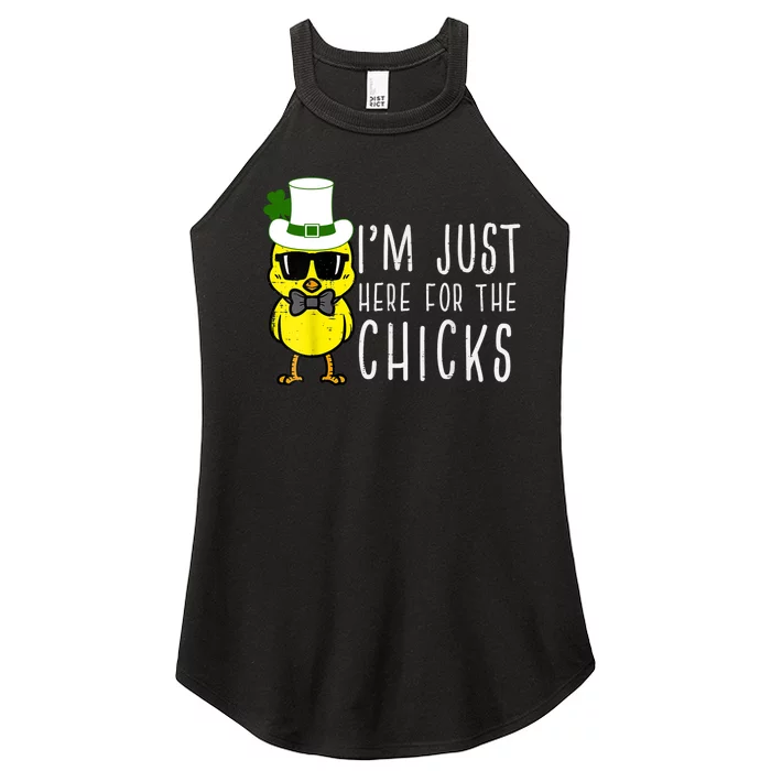 Im Just Here For The Chicks St Patricks Day Women’s Perfect Tri Rocker Tank