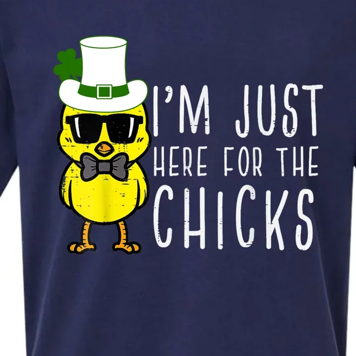 Im Just Here For The Chicks St Patricks Day Sueded Cloud Jersey T-Shirt