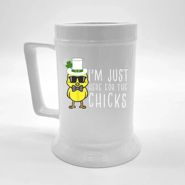 Im Just Here For The Chicks St Patricks Day Front & Back Beer Stein