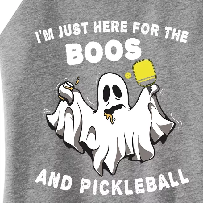 Im Just Here For The Boos And Pickleball Halloween Ghost Gift Women’s Perfect Tri Rocker Tank