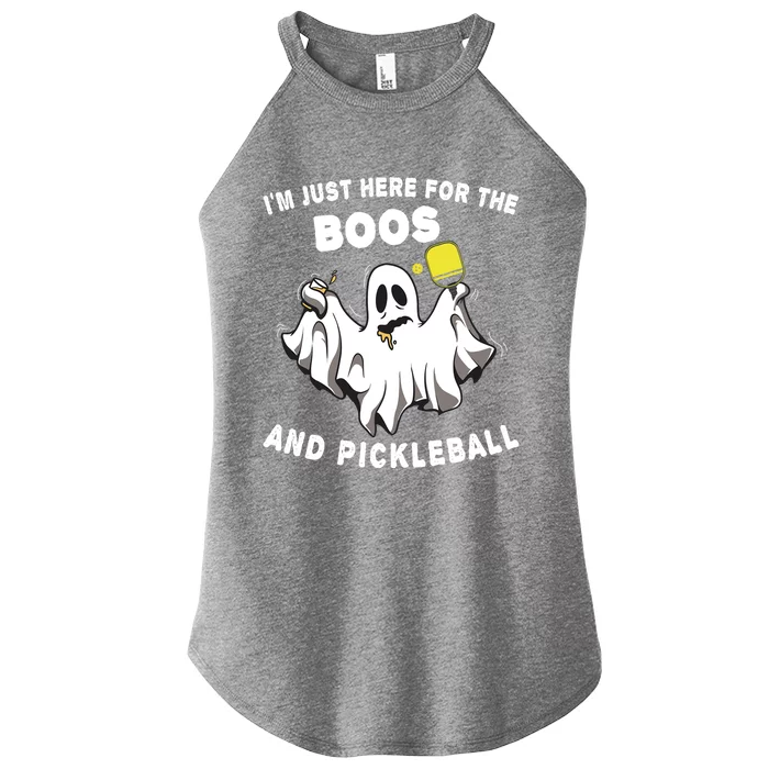 Im Just Here For The Boos And Pickleball Halloween Ghost Gift Women’s Perfect Tri Rocker Tank