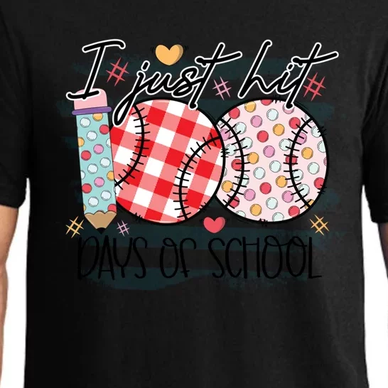 I Just Hit 100 Days Of School Baseball 100th Day Meaningful Gift Pajama Set